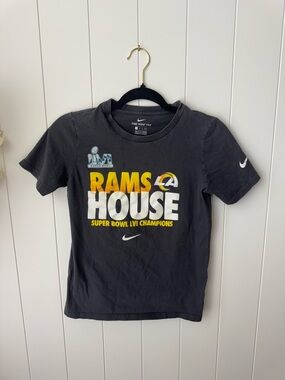 Nike NFL Los Angeles Rams Super Bowl LVI Champions T-Shirt Gray Size M 10/12